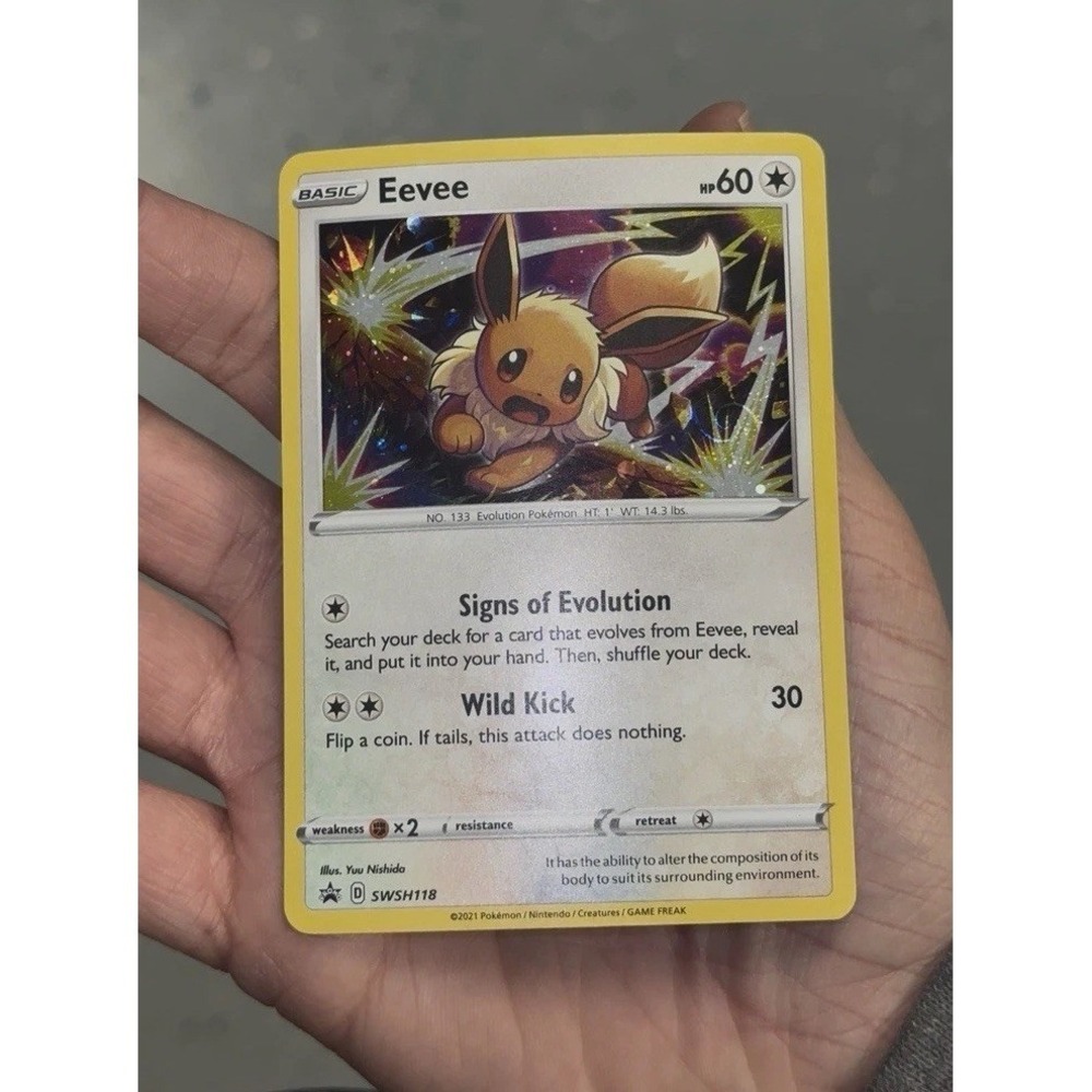 Pokémon Card Eevee SWSH118 HD SWIRL 🌀 MEW FART SWIRL Moderately played see pics